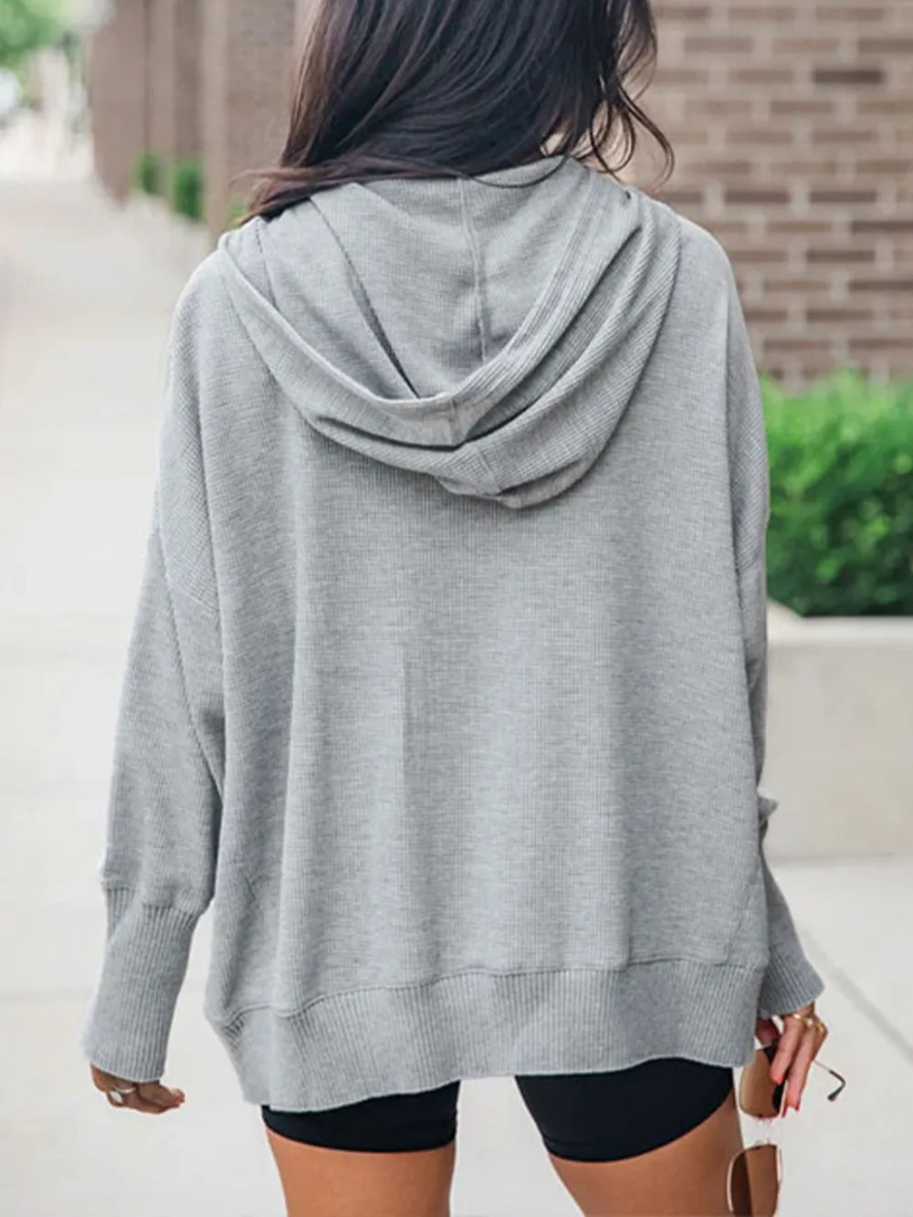 Perfee Half Snap Long Sleeve Hoodie - Korvel