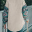 Perfee Pocketed Geometric Collared Neck Shacket - Korvel