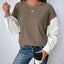 Sudadera Perfee de Cuello Redondo con Mangas Rayadas