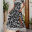 Perfee Slit Printed Off-Shoulder Dress - Korvel