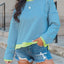 Sweatshirt à col rond rayé Perfee à manches longues