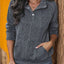 Perfee Textured Quarter Snap Long Sleeve Sweatshirt - Korvel