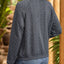Perfee Textured Quarter Snap Long Sleeve Sweatshirt - Korvel