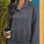 Perfee Textured Quarter Snap Long Sleeve Sweatshirt - Korvel