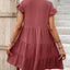 Robe mini à volants à encolure notch Perfee