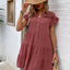 Robe mini à volants à encolure notch Perfee