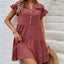 Robe mini à volants à encolure notch Perfee