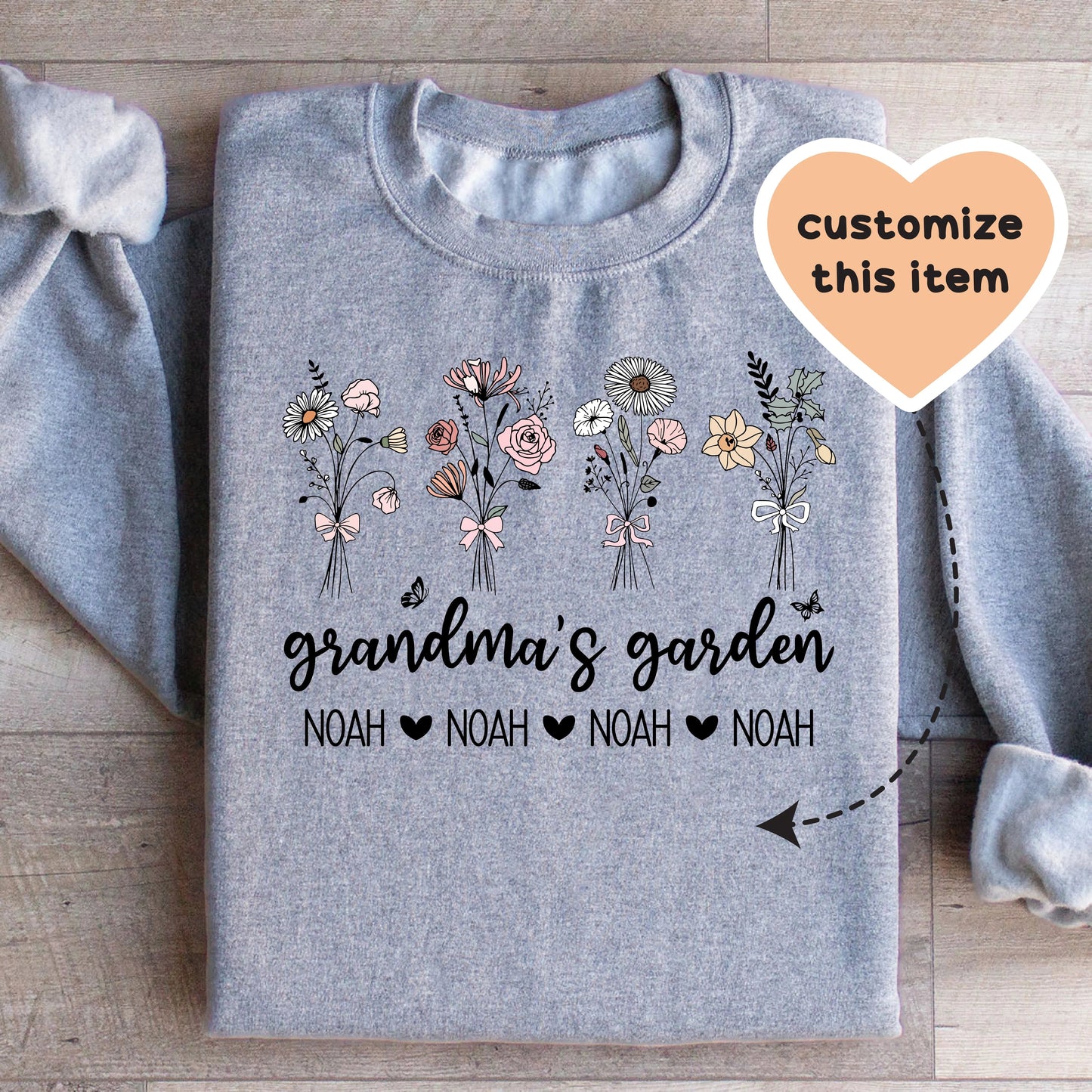 Sweatshirt personnalisé du jardin de grand-mère