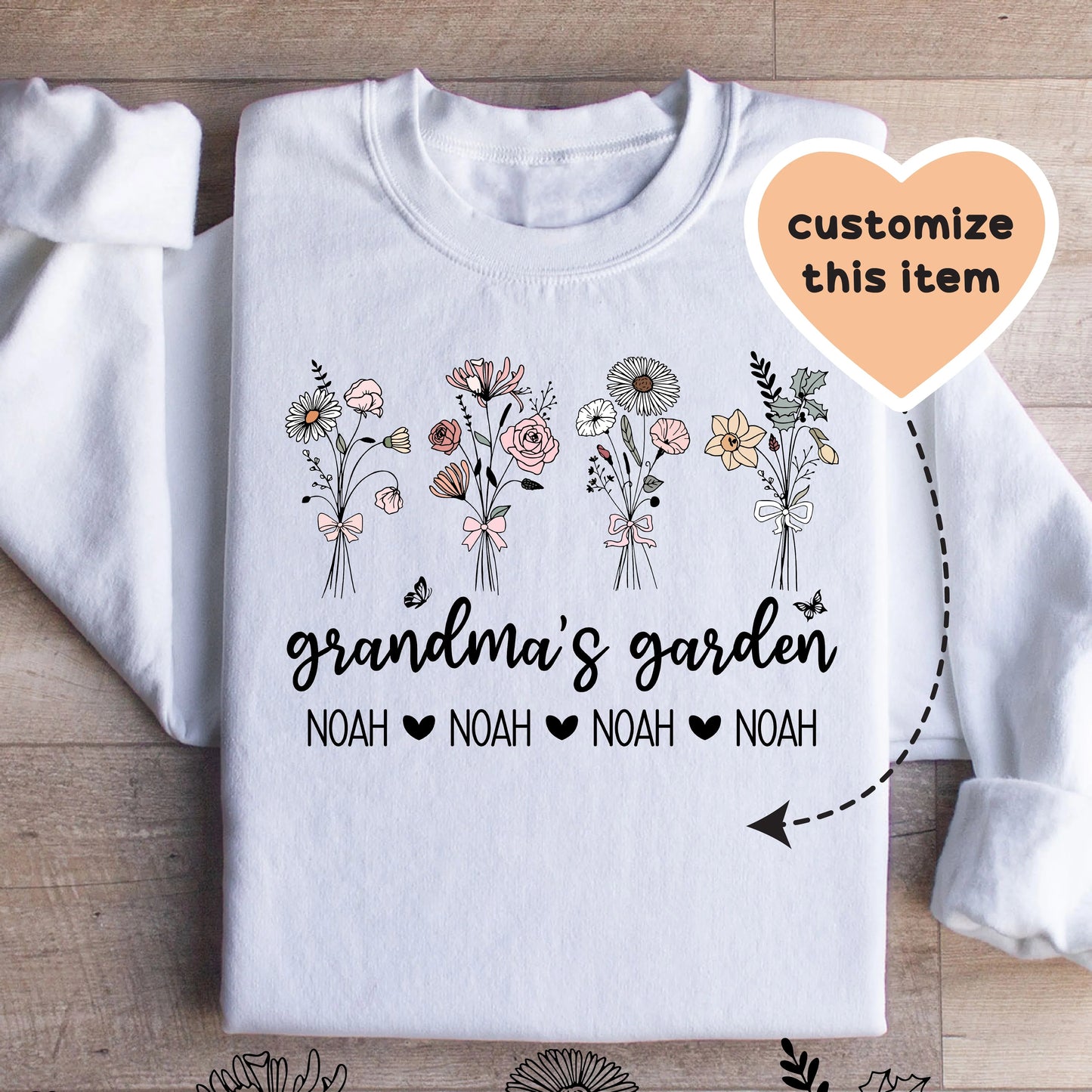 Sweatshirt personnalisé du jardin de grand-mère