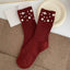 Personalized Korean style fashionable rivet bead pile socks autumn and winter thick warm rabbit wool mid tube socks for children - Korvel