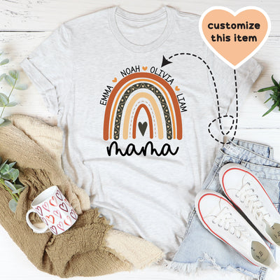 T-shirt personnalisé Mama Boho Rainbow