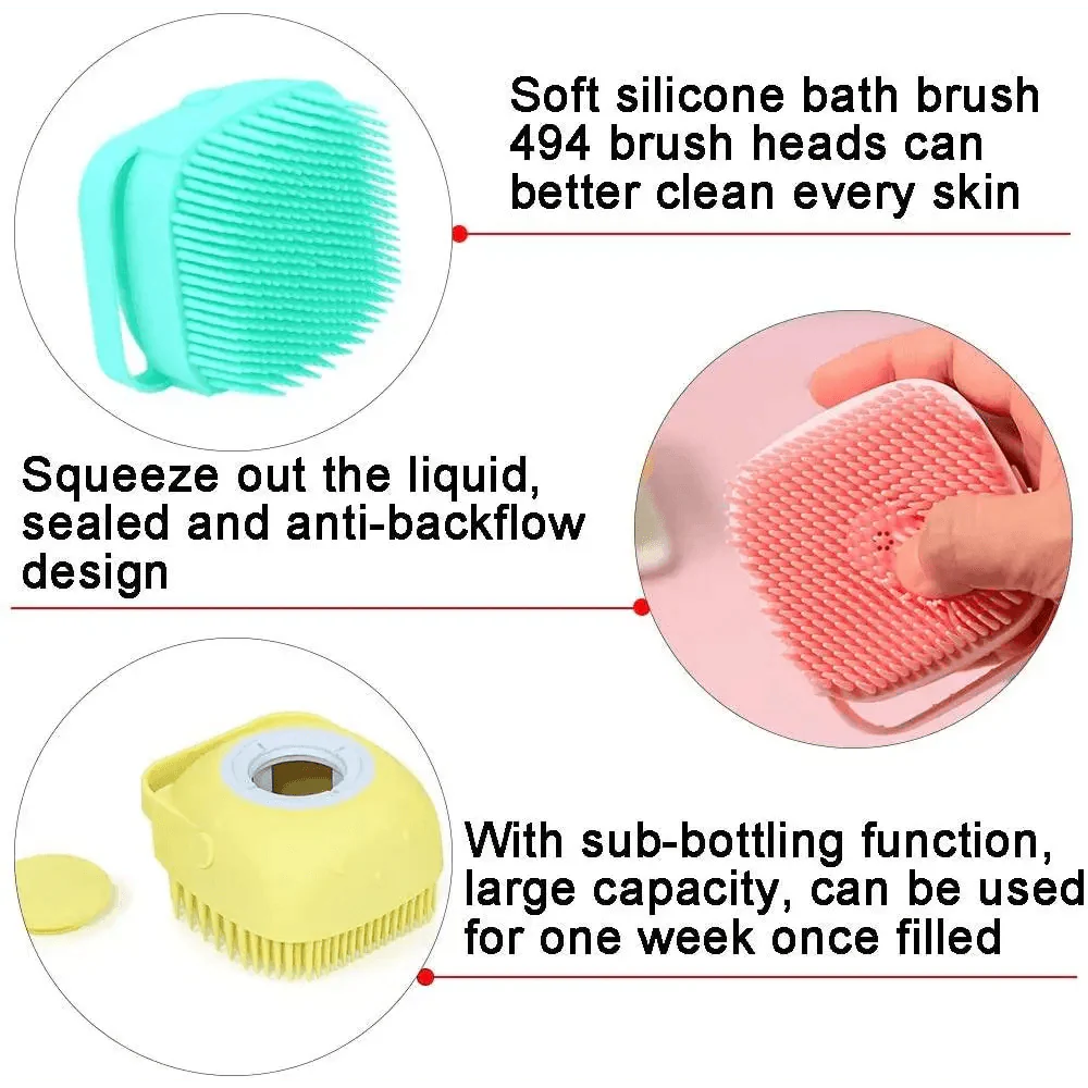 Premium Silicone Pet Bath Brush for Dogs and Cats