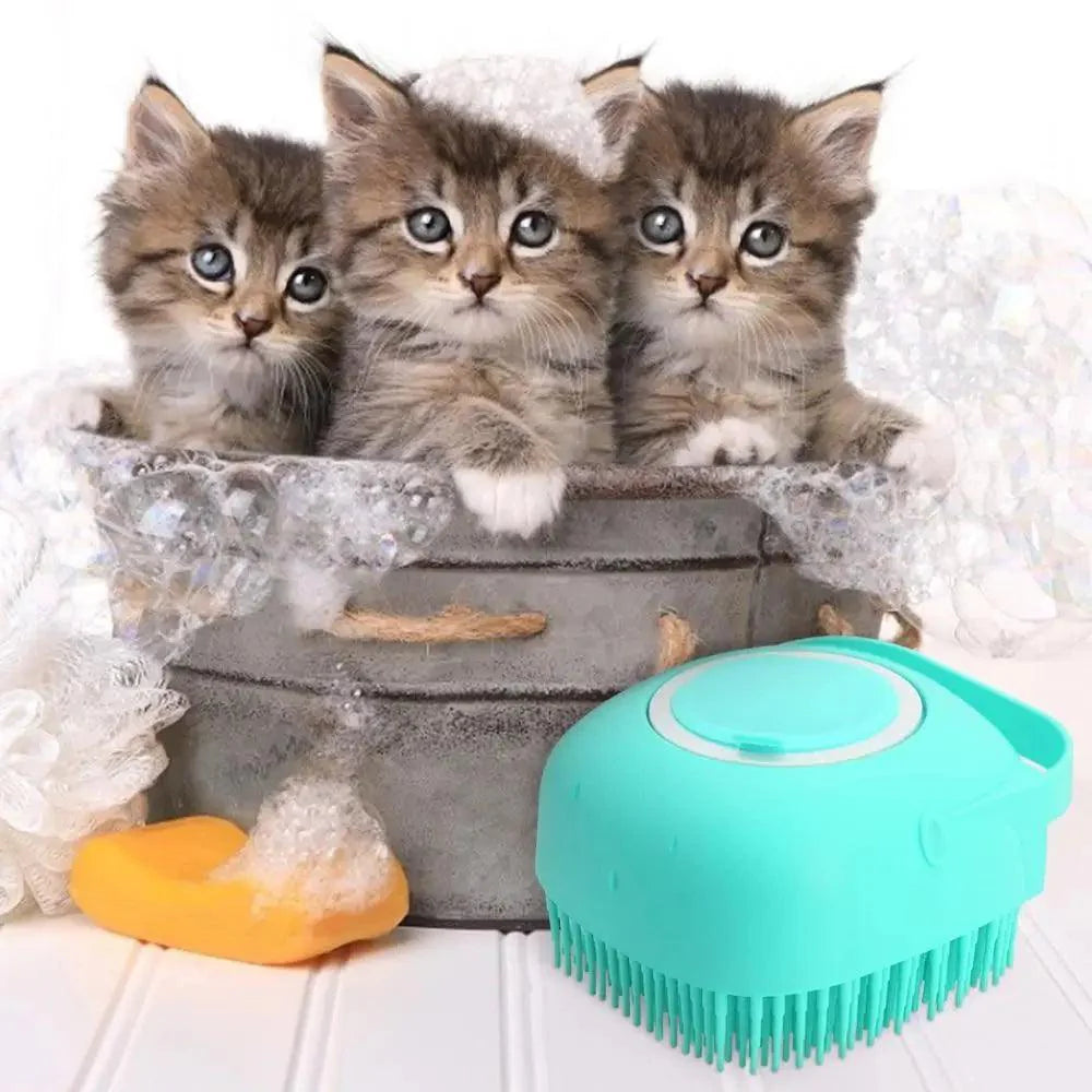 Premium Silicone Pet Bath Brush for Dogs and Cats