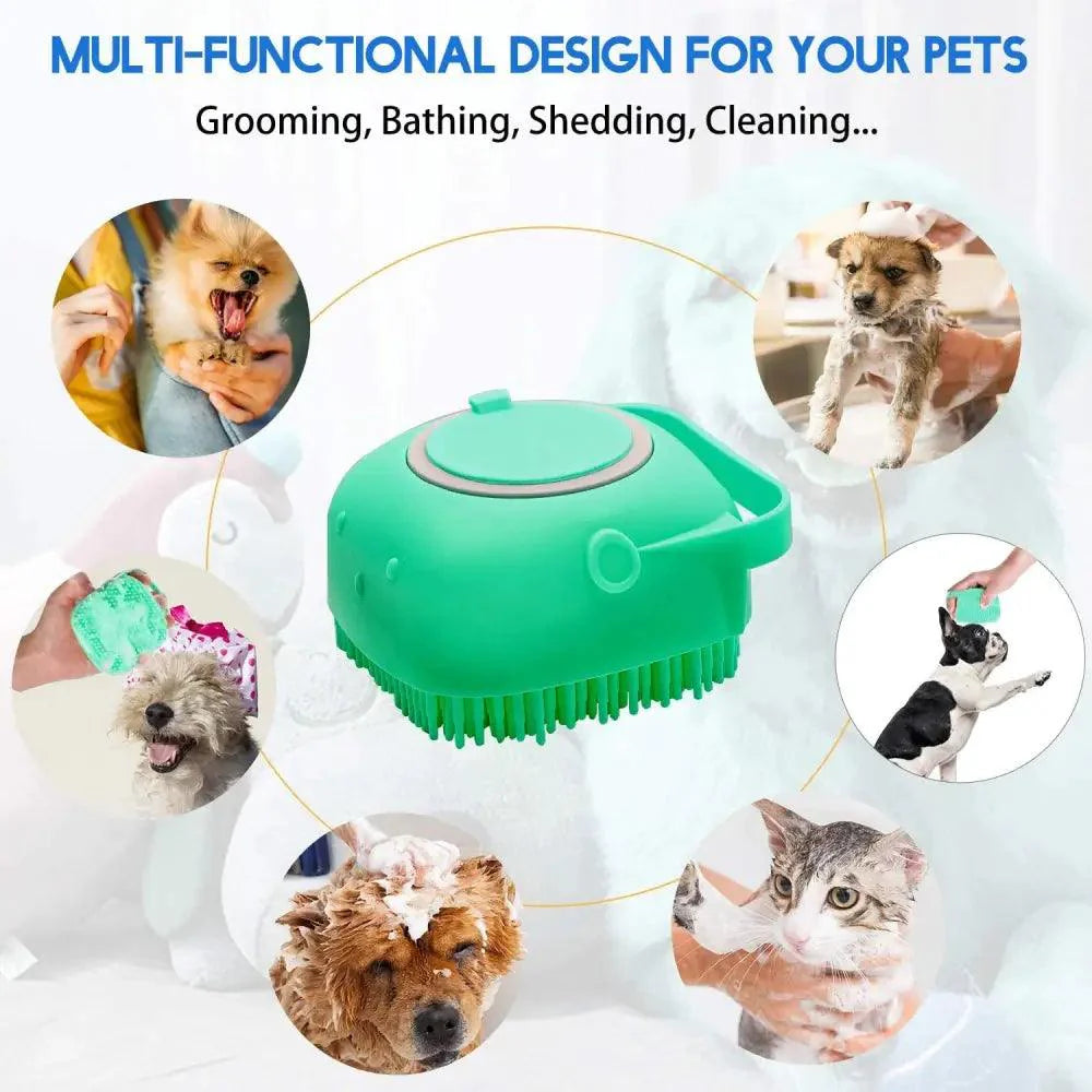Premium Silicone Pet Bath Brush for Dogs and Cats