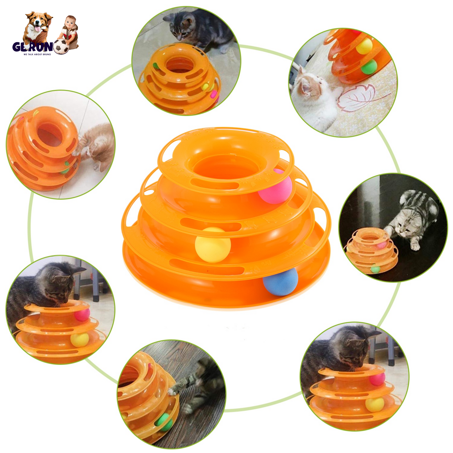 GBruno Interactive Cat Track Tower Toy