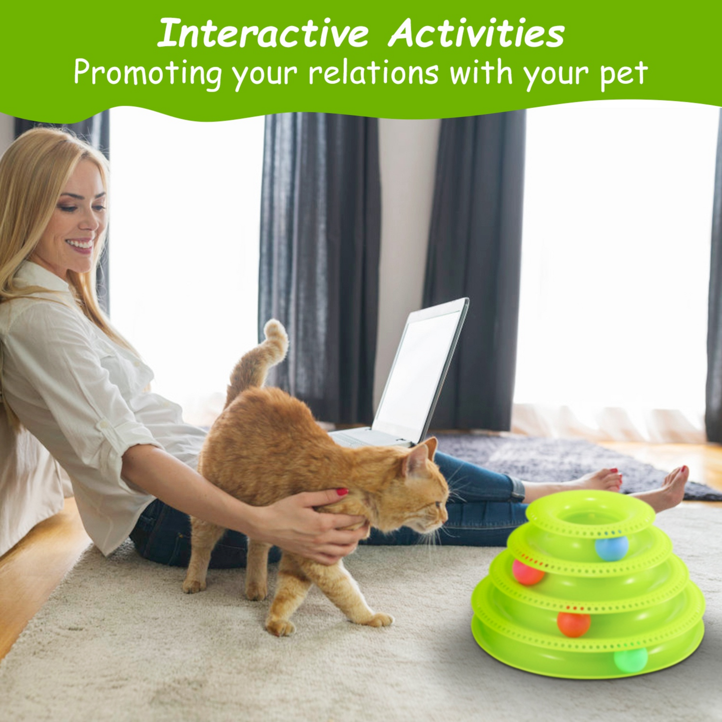 GBruno Interactive Cat Track Tower Toy