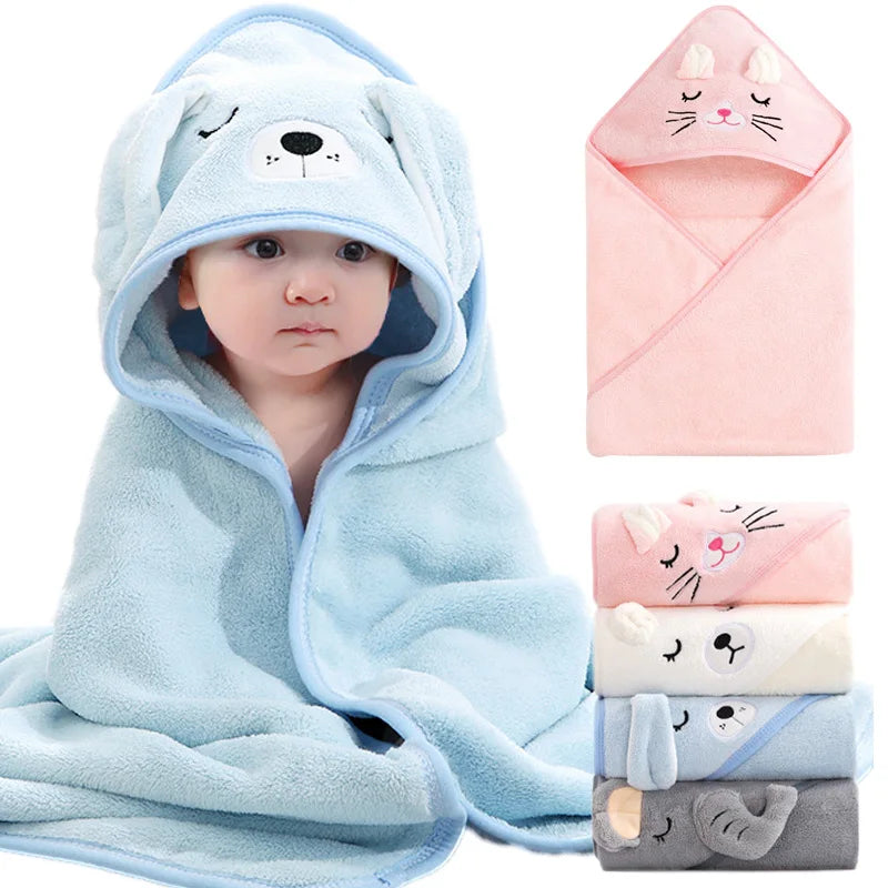 Serviettes de bain pour bébé en animaux de dessin animé adorables