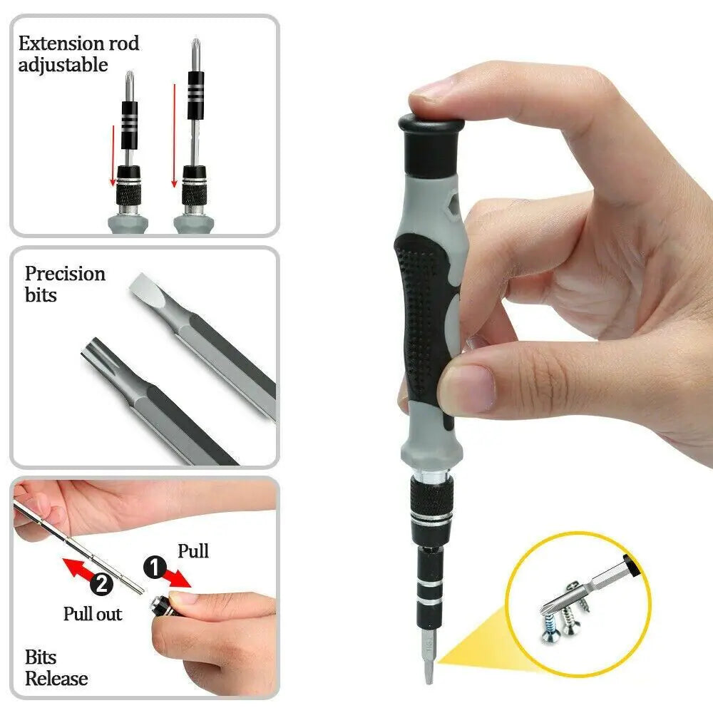 Ensemble de 117 pièces de bits de tournevis magnétiques pour la réparation d'iPhone et de MacBook