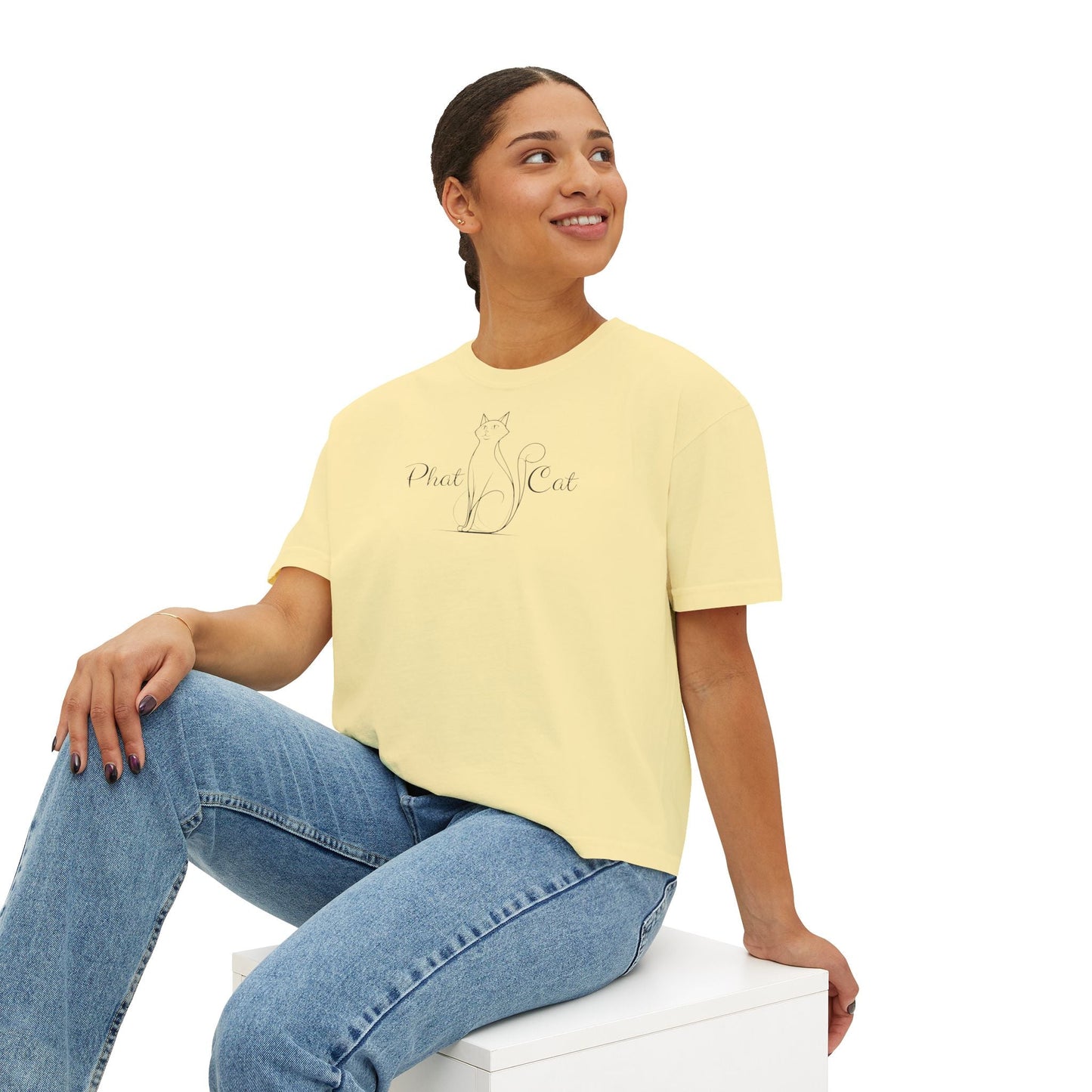 Phat Cat Women's Boxy Tee - Effortless Style & Comfort