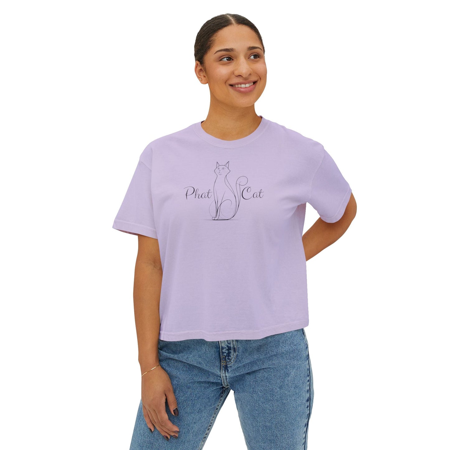 Phat Cat Women's Boxy Tee - Effortless Style & Comfort