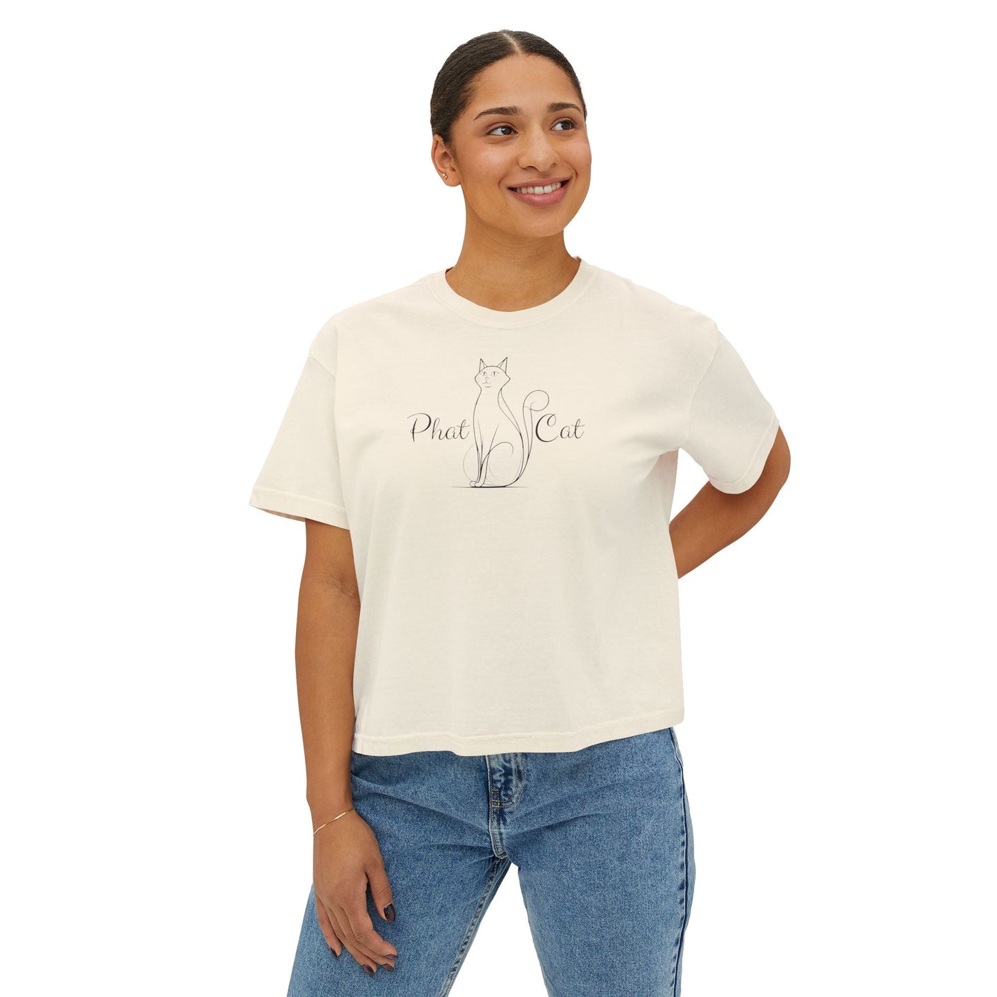 Phat Cat Women's Boxy Tee - Effortless Style & Comfort