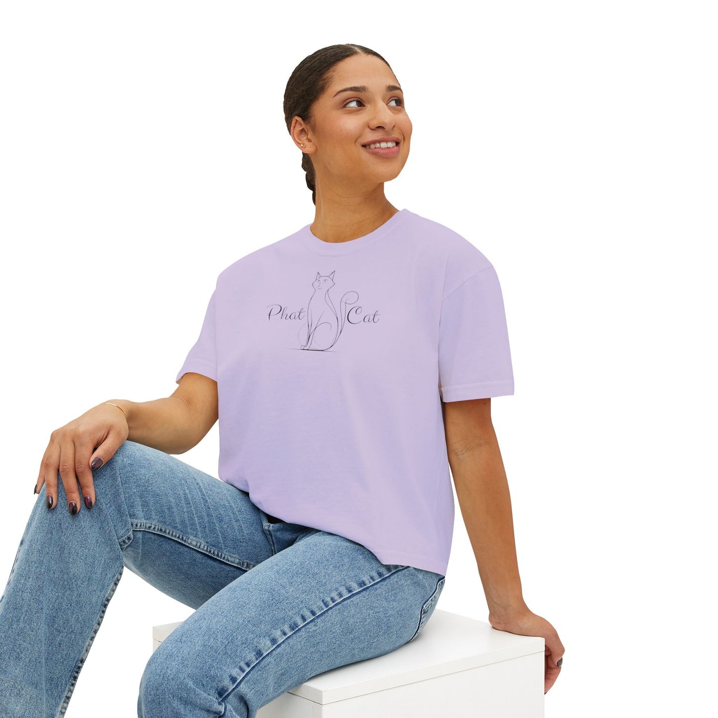 Phat Cat Women's Boxy Tee - Effortless Style & Comfort