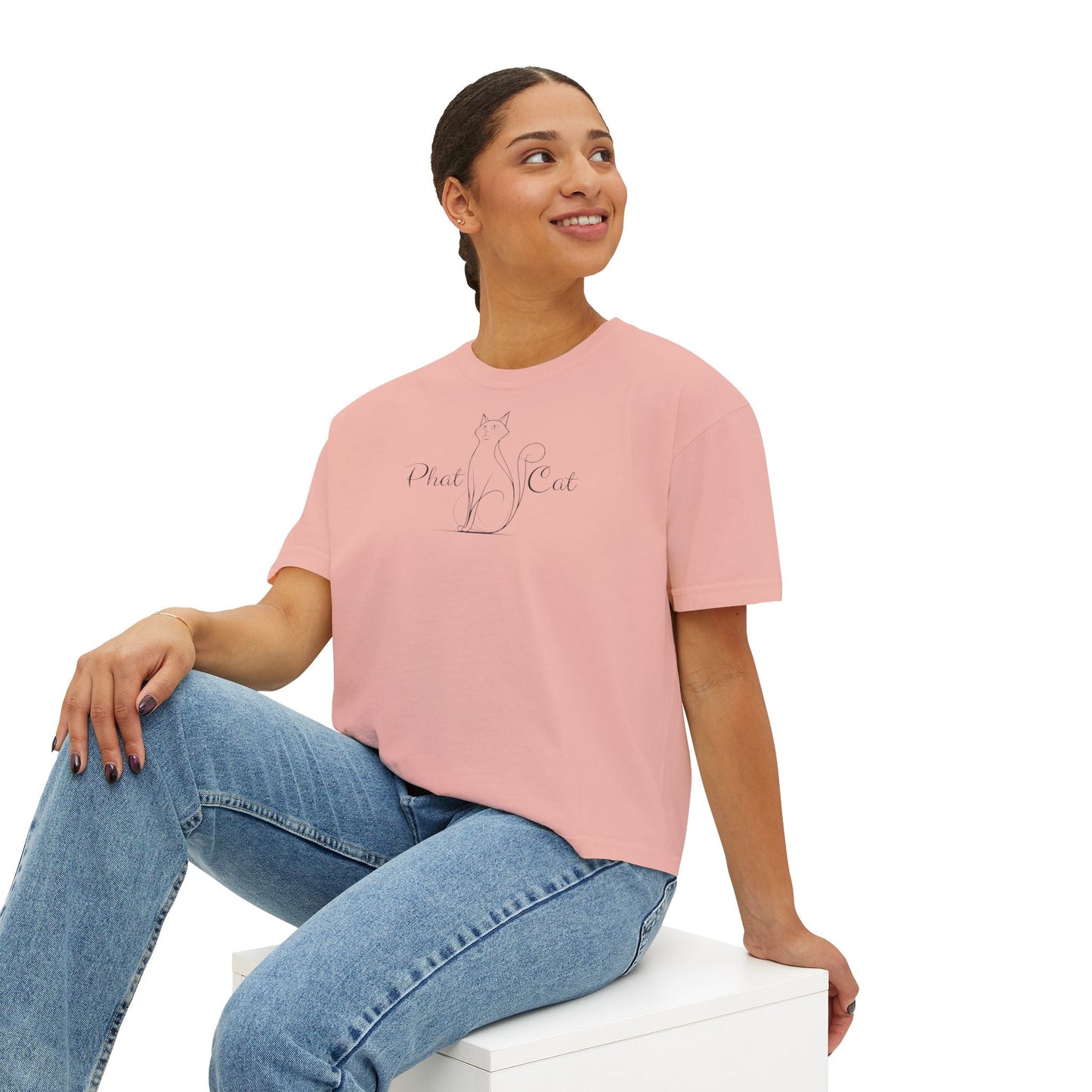 Phat Cat Women's Boxy Tee - Effortless Style & Comfort