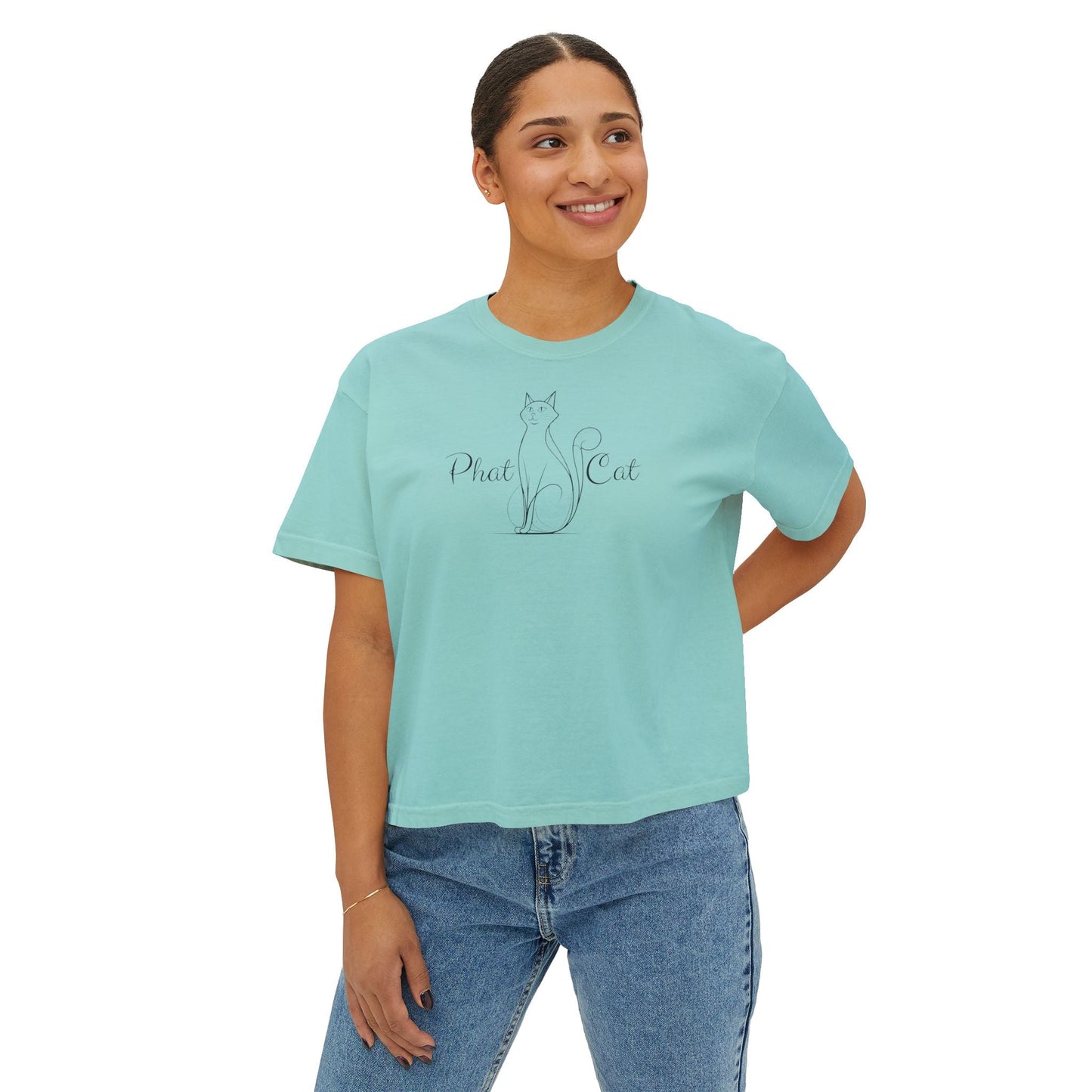 Phat Cat Women's Boxy Tee - Effortless Style & Comfort
