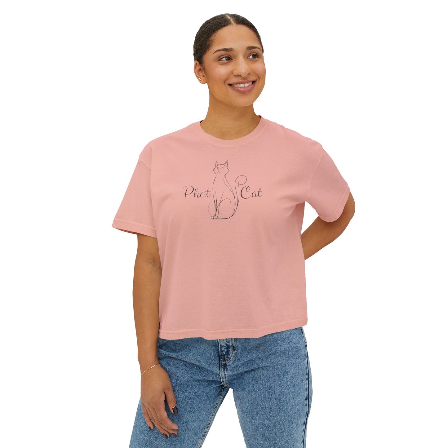 Phat Cat Women's Boxy Tee - Effortless Style & Comfort
