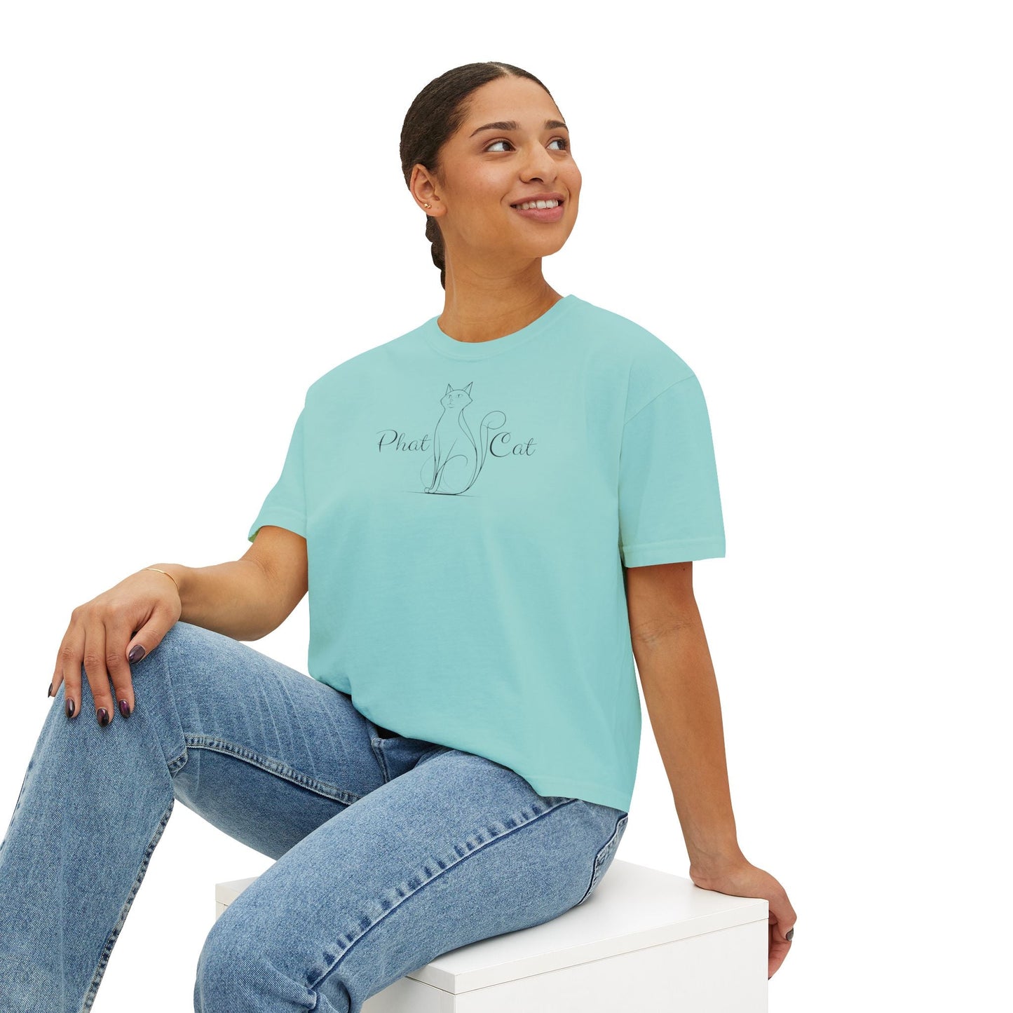 Phat Cat Women's Boxy Tee - Effortless Style & Comfort