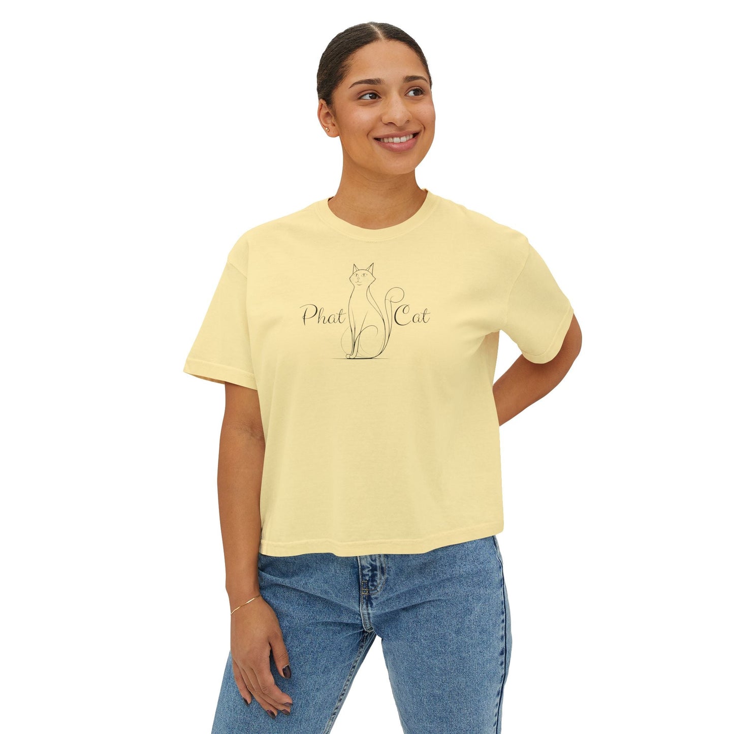 Phat Cat Women's Boxy Tee - Effortless Style & Comfort