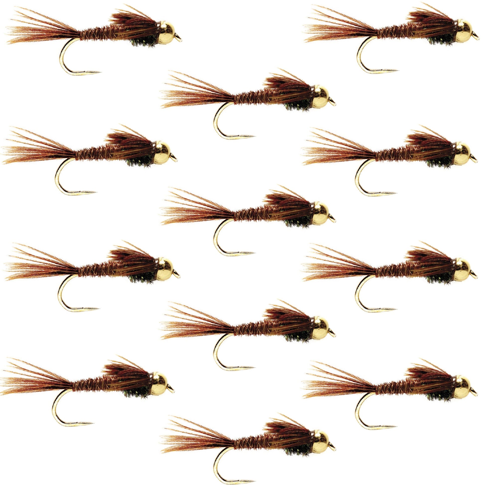 Premium Barbless Bead Head Pheasant Tail Nymphs - 12 Pack, Size 14 - Korvel