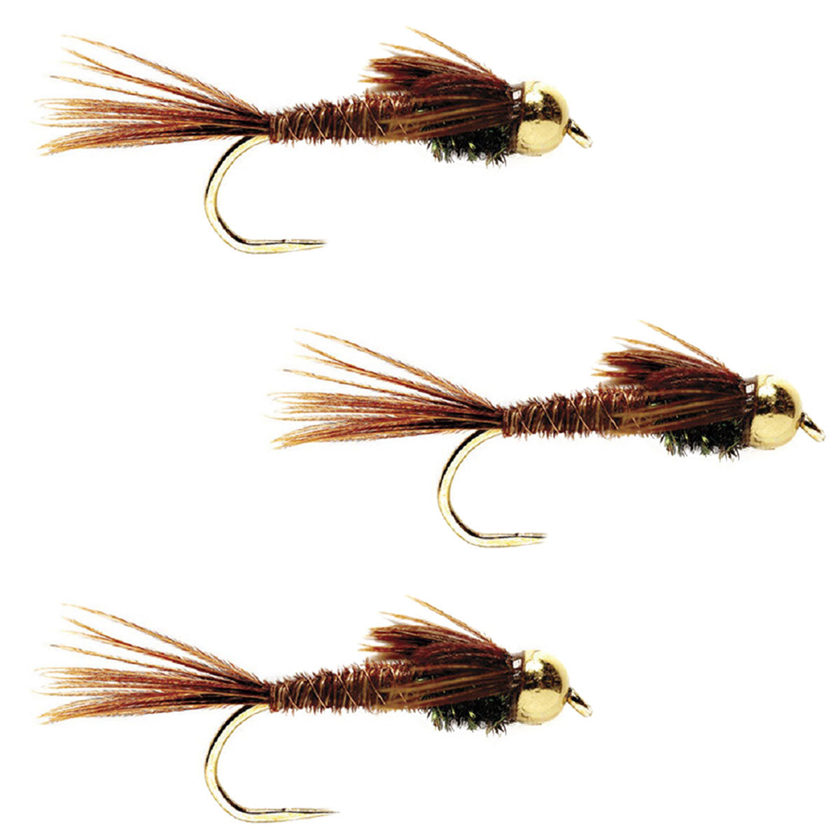 Premium Barbless Pheasant Tail Nymphs - 3 Pack, Size 18 - Korvel