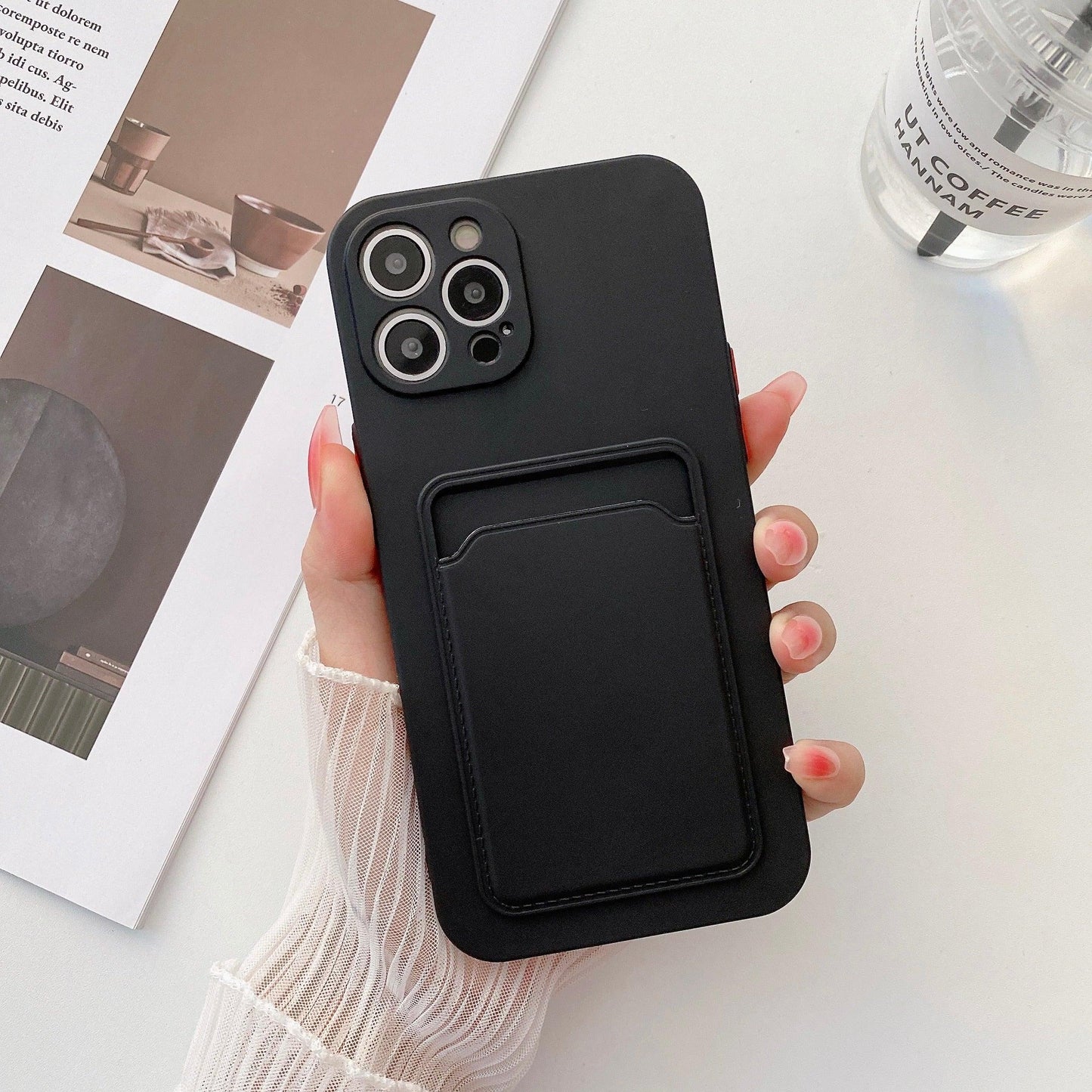 Premium Soft Silicone Wallet Phone Case for iPhone