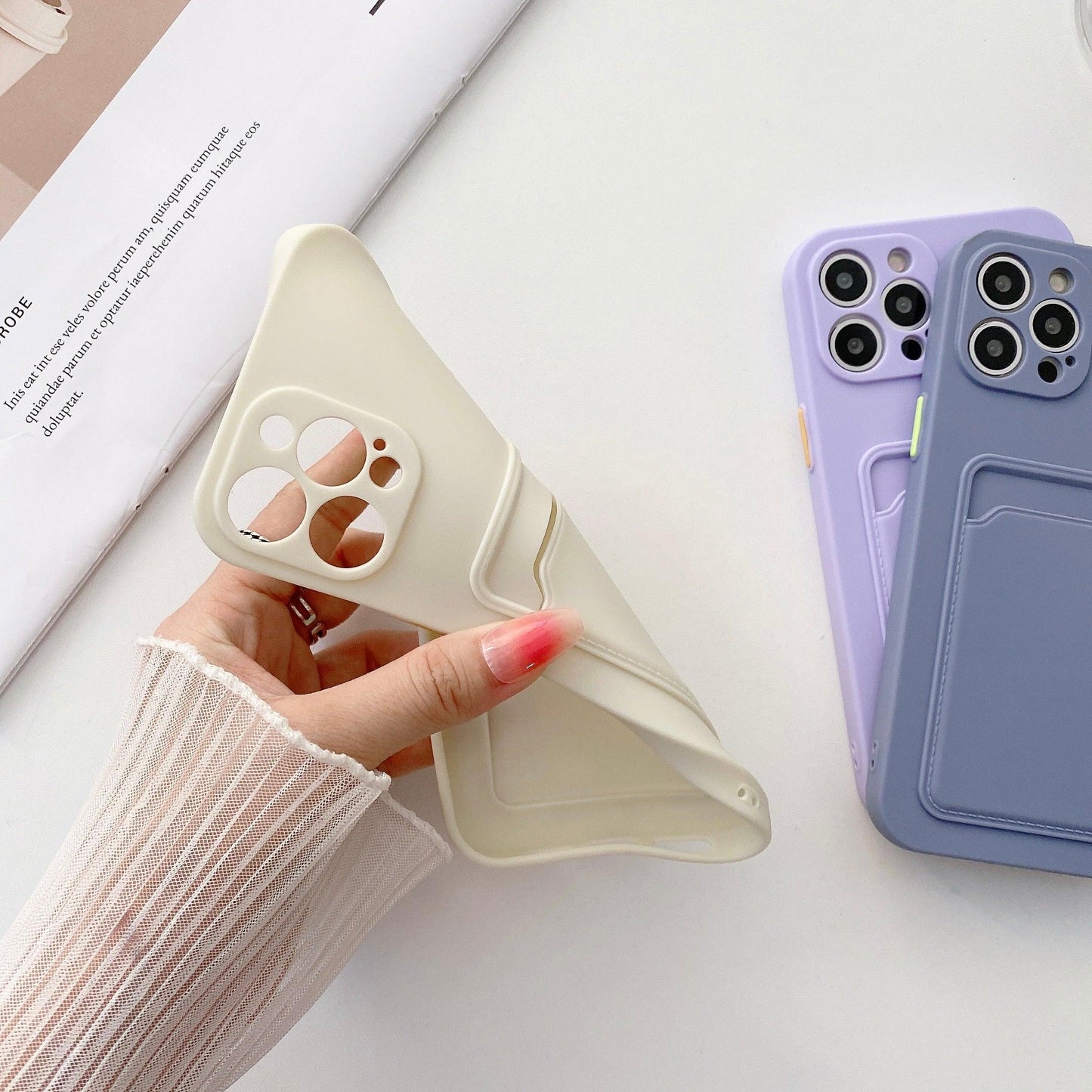Premium Soft Silicone Wallet Phone Case for iPhone