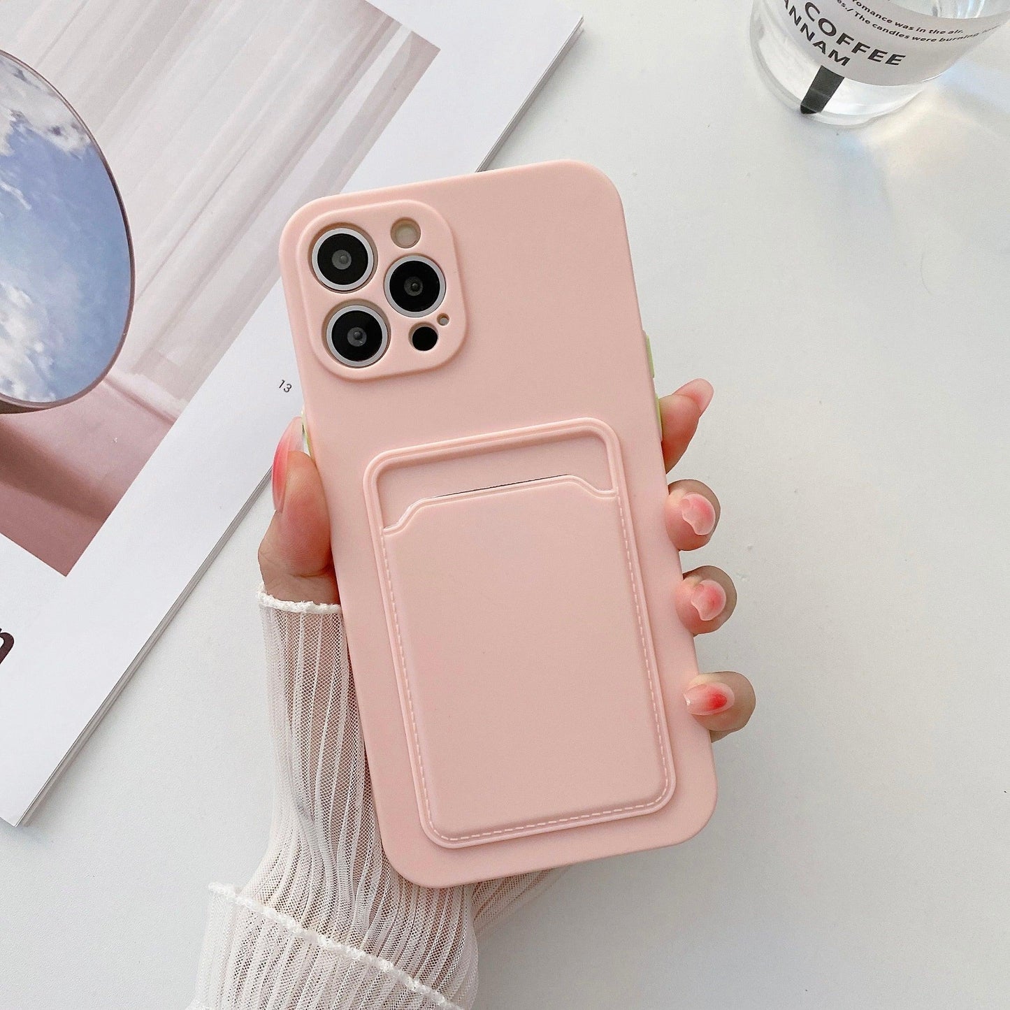 Premium Soft Silicone Wallet Phone Case for iPhone