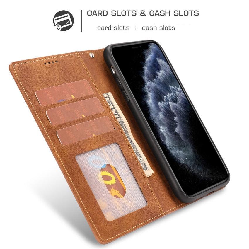 Luxury Leather Wallet Case for Xiaomi Redmi Note Series - Stylish Flip Cover with Card Slots - Korvel