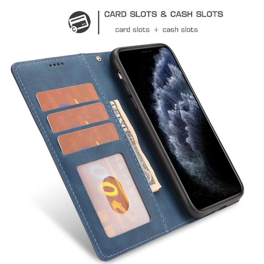 Luxury Leather Wallet Case for Xiaomi Redmi Note Series - Stylish Flip Cover with Card Slots - Korvel