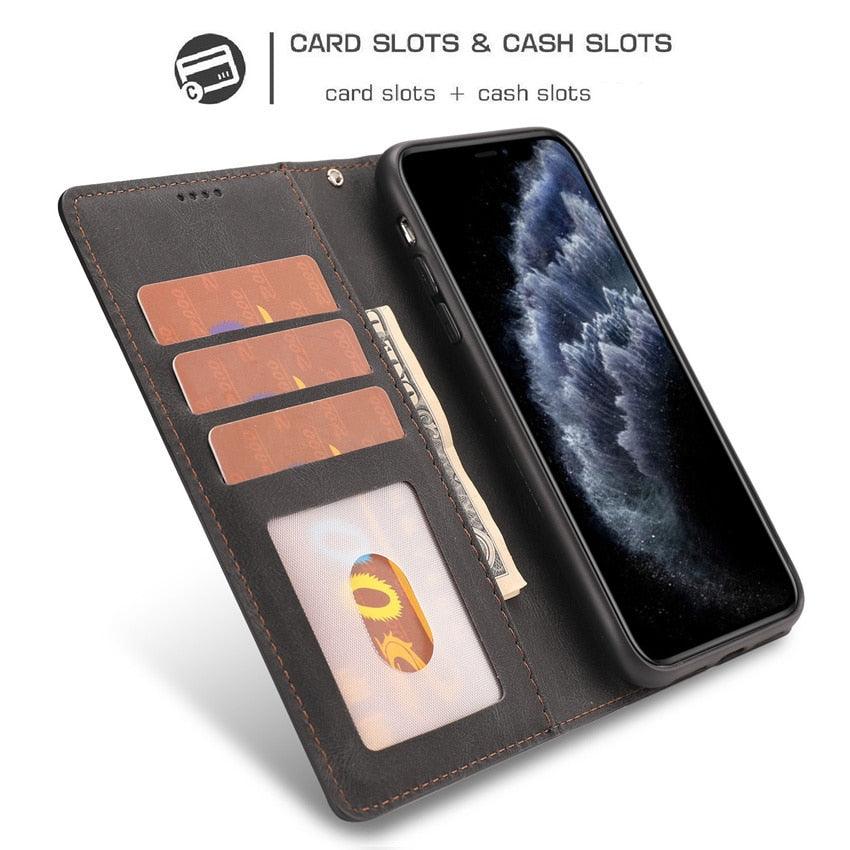 Luxury Leather Wallet Case for Xiaomi Redmi Note Series - Stylish Flip Cover with Card Slots - Korvel