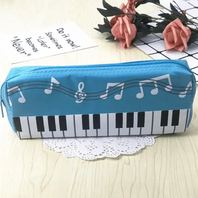 Piano Music Notes Keyboard Pencil Case - Large Capacity & Stylish