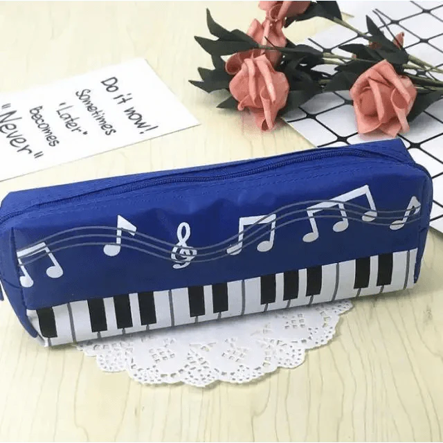 Piano Music Notes Keyboard Pencil Case - Large Capacity & Stylish