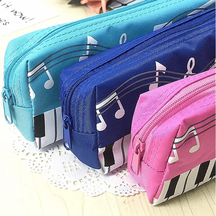 Piano Music Notes Keyboard Pencil Case - Large Capacity & Stylish