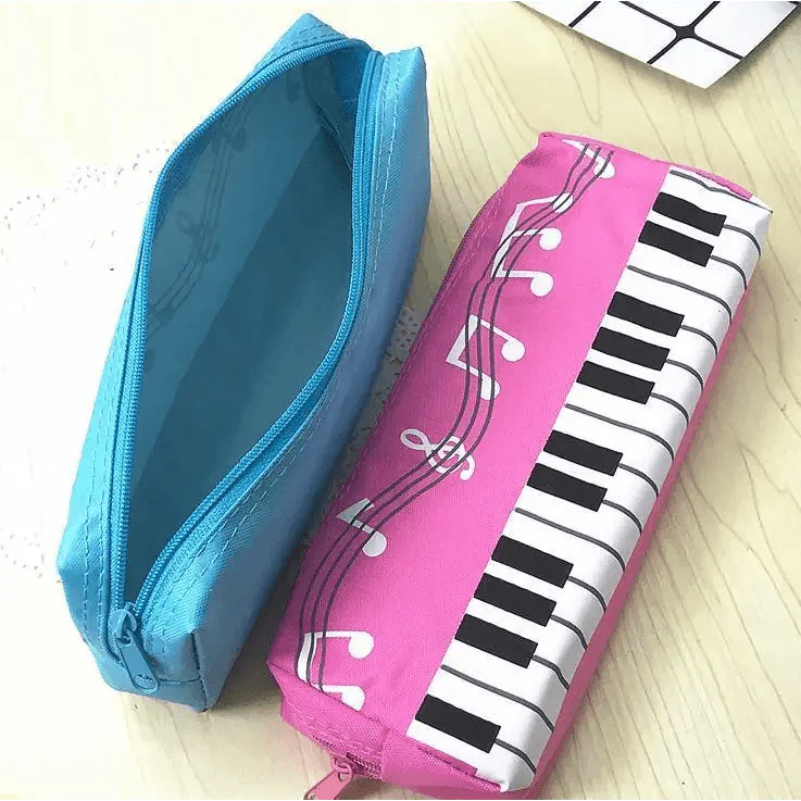 Piano Music Notes Keyboard Pencil Case - Large Capacity & Stylish