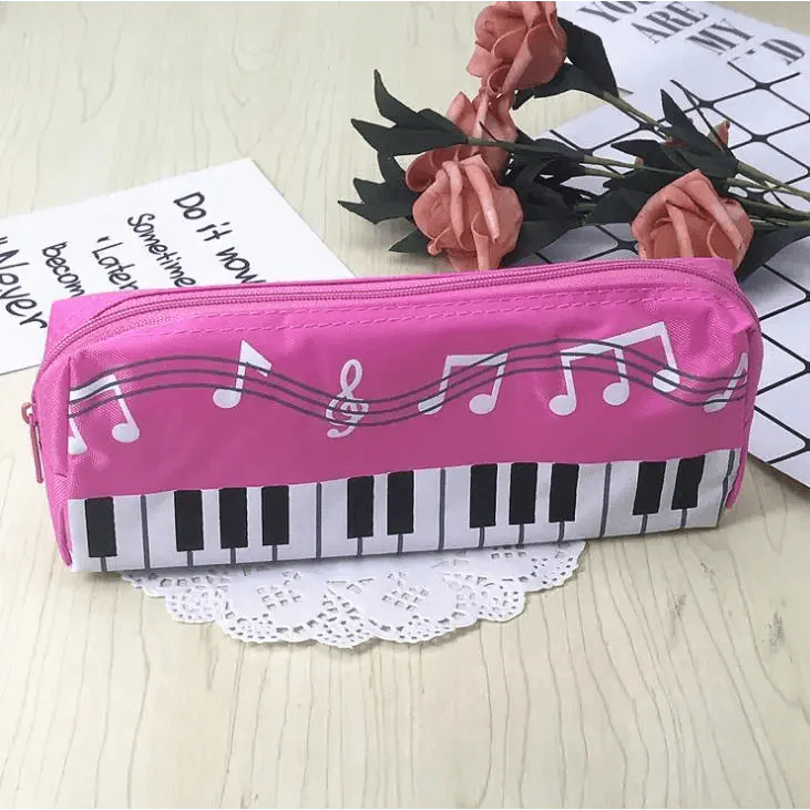 Piano Music Notes Keyboard Pencil Case - Large Capacity & Stylish
