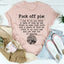 Camiseta con receta de pastel