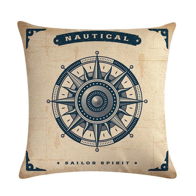 Funda de Cojín de Vida Marina Premium - Decoración de Lino Suave