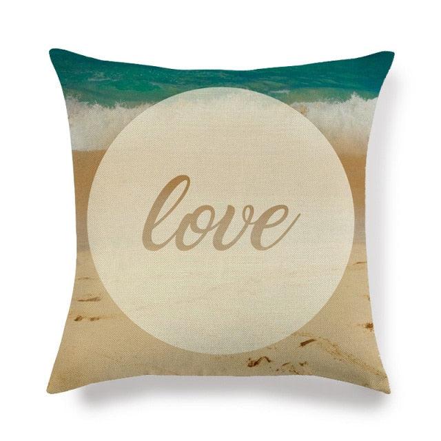 Funda de Cojín de Vida Marina Premium - Decoración de Lino Suave