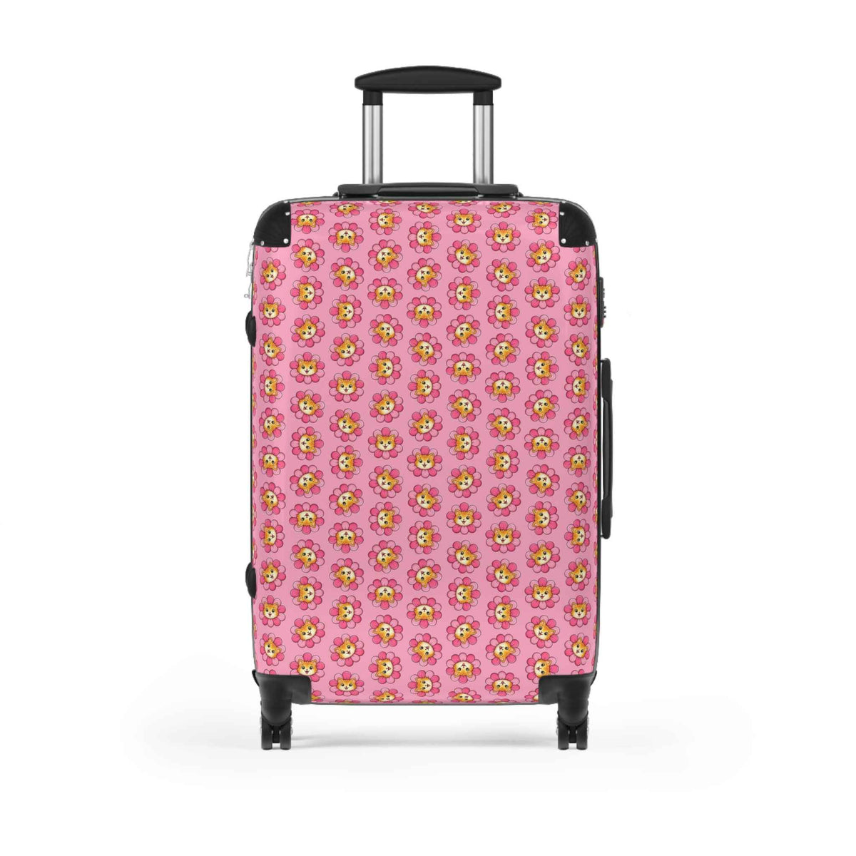 Maleta de Flores de Gato Rosa | Equipaje de Viaje Cute Chaos