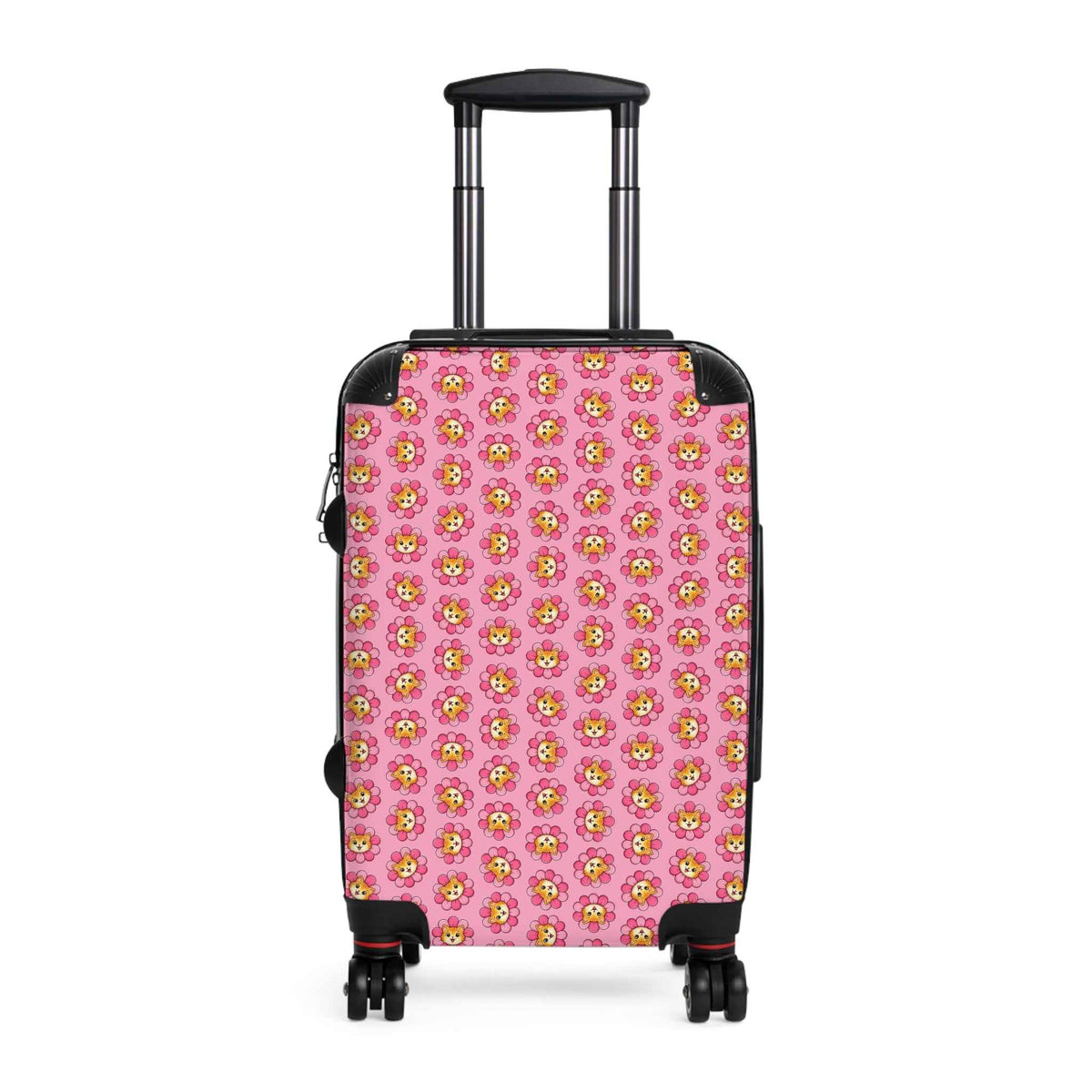 Maleta de Flores de Gato Rosa | Equipaje de Viaje Cute Chaos
