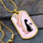 Collier en étiquette de chien Pink Cat Lady
